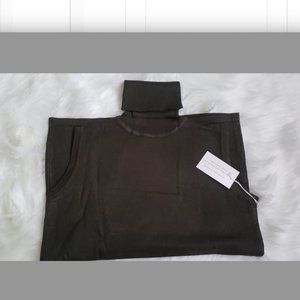 Brown Sleeveless Turtleneck Knit Pull-Over Sweater